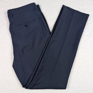 Express Pants Mens 32x36 Blue Slim Wool Blend Dress Trousers Stretch Formal